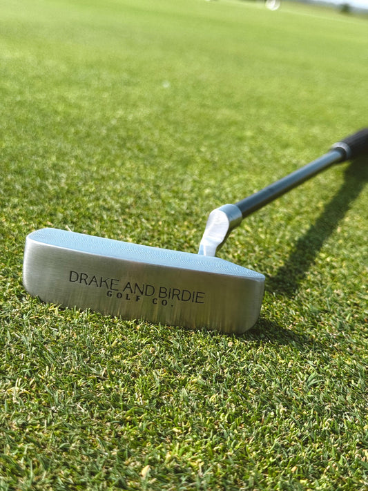 Toddler golf putter for ages 2-5 on grass, kids golf club by Drake and Birdie